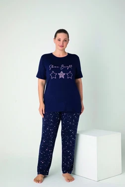 Kadın Battal Viskon Kısa Kol Pijama Takım Confeo C840-907