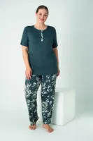 Kadın Battal Viskon Patlı Kısa Kol Pijama Takım Confeo C840-915 Görsel