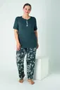 Kadın Battal Viskon Patlı Kısa Kol Pijama Takım Confeo C840-915