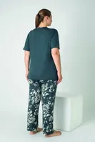 Kadın Battal Viskon Patlı Kısa Kol Pijama Takım Confeo C840-915 Görsel detay görünüm