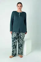Kadın Battal Viskon Patlı Uzun Kol Pijama Takım Confeo C840-912 Görsel