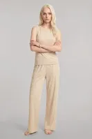 Kadın Bej Bisiklet Yaka Kolsuz Pijama Takımı Akbeniz Y1200 Bej