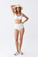 Kadın Beyaz Pedli Yüksek Bel Bikini Takımı Akbeniz 35017 Beyaz farklı açı