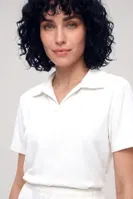 Kadın Beyaz Polo Yaka Pijama Takımı Akbeniz Y2100 Beyaz farklı açı