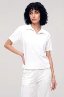 Kadın Beyaz Polo Yaka Pijama Takımı Akbeniz Y2100 Beyaz