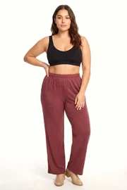 Kadın Büyük Beden Bordo Dokulu Cepli Pijama Altı Akbeniz 210080