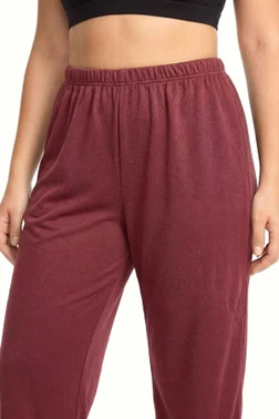 Kadın Büyük Beden Bordo Dokulu Cepli Pijama Altı Akbeniz 210080 - Alternatif Görünüm