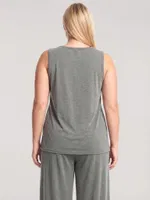 Kadın Büyük Beden Haki Kolsuz Pijama Takımı Akbeniz 202624 farklı açı