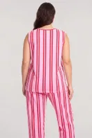 Kadın Büyük Beden Lacivert Çizgili Yelekli Yazlık Pijama Takımı Akbeniz 202621 görsel 4