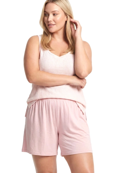 Kadın Büyük Beden Pudra Fitilli Şortlu Pijama Takımı Akbeniz 202611