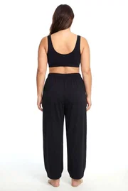 Kadın Büyük Beden Siyah Basic Pijama Altı Akbeniz 210086