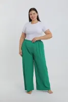 Kadın Büyük Beden Yeşil Baggy Pijama Altı Akbeniz 210078 Yeşil görsel 5