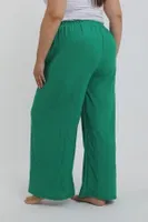 Kadın Büyük Beden Yeşil Baggy Pijama Altı Akbeniz 210078 Yeşil farklı açı