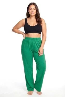 Kadın Büyük Beden Yeşil Rahat Kesim Cepli Pijama Altı Akbeniz 210080
