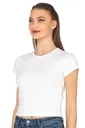Kadın Crop Pamuklu Kaşkorse Esnek Rahat Bisiklet Yaka Kısa Kollu T-shirt Bluz Özkan 27433