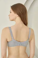 Kadın Dantel Askılı Balenli Toparlayıcı Sütyen NBB 385 Gri görsel 9