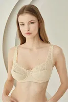 Kadın Dantel Askılı Balenli Toparlayıcı Sütyen NBB 385 Ten görsel 10