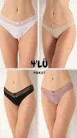 Kadın Dantelli Bikini Külot 4'lü Paket Confeo C804-002 Asorti2