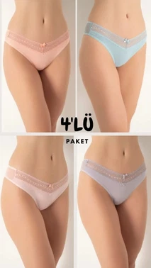Kadın Dantelli Bikini Külot 4'lü Paket Confeo C804-002 - Alternatif Görünüm