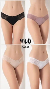Kadın Dantelli Külot 4'lü Paket Confeo C804-003