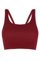 Kadın Dikişsiz Halter Yaka Sporcu Sütyen NBB 1934 Bordo görsel 7
