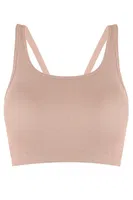 Kadın Dikişsiz Halter Yaka Sporcu Sütyen NBB 1934 Vizon görsel 4