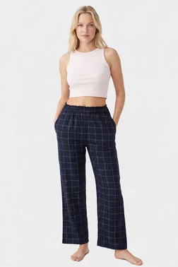 Türen Kadın Dokuma Tek Alt Pantolon Türen 3616/Lacivert