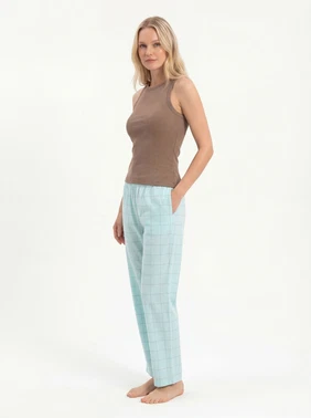 Türen Kadın Dokuma Tek Alt Pantolon Türen 3616/Turkuaz - Alternatif Görünüm