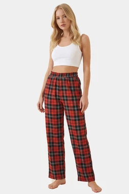 Türen Kadın Dokuma Tek Alt Pantolon Türen 3616/Turuncu 2