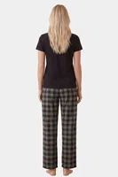 Kadın Ekoseli Pijama Takımı Türen T3618/Yeşil Yeşil farklı açı