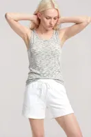 Kadın Ekru Gri Melanj Atletli Şortlu Pijama Takımı Akbeniz Y1750 Gri detay görünüm