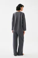 Kadın Füme Yay Burcu Baskılı Oversize 2 İplik Eşofman Takımı Akbeniz B9999 Füme Yay görsel 4