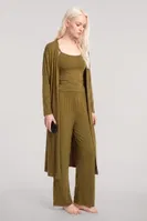 Kadın Gri Melanj Uzun Kimono Sabahlıklı 3'lü Pijama Takımı Akbeniz Y1400 görsel 5