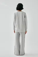 Kadın Gri Sleep Mode On Baskılı Oversize 2 İplik Eşofman Takımı Akbeniz B3333 Gri görsel 6