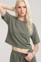 Kadın Haki Kısa Kollu Şortlu Pijama Takımı Akbeniz Y1300 Haki görsel 4