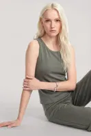 Kadın Haki Kolsuz Pijama Takımı Akbeniz Y1200 Haki görsel 4