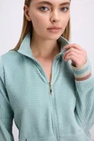 Kadın Kadife Dokulu Uzun Kollu Sweatshirt ve Pantolon Takımı Anıl 11588 Yeşil görsel 4