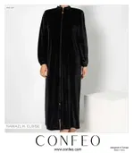 Kadın Kadife Namaz Elbisesi Confeo C840-609 Siyah