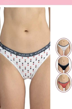 Us. POLO Assn. Kadın Karışık Desen Pamuklu 3'lü Slip Külot-Lacivert Us. POLO Assn. 66430