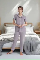 Kadın Kısa Kol Viskon Pijama Takımı Confeo C840-057 Lila farklı açı