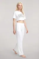 Kadın Kum Kahve Baskılı Crop Tişört Pantolon Takımı Akbeniz Y1600 görsel 5
