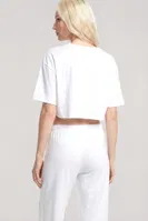 Kadın Kum Kahve Baskılı Crop Tişört Pantolon Takımı Akbeniz Y1620 görsel 11