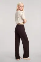 Kadın Kum Kahve Baskılı Crop Tişört Pantolon Takımı Akbeniz Y1620 görsel 4