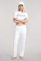 Kadın Kum Kahve Baskılı Crop Tişört Pantolon Takımı Akbeniz Y1630 görsel 8