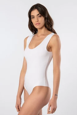 Türen Kadın Lazer Kesim Pamuklu Çıtçıtlı Body Türen 905/Beyaz