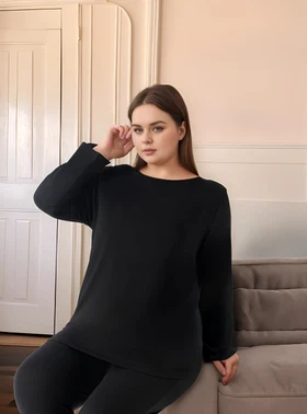 Kadın Modal Bisiklet Yaka Battal Loose Takım Confeo C840-851