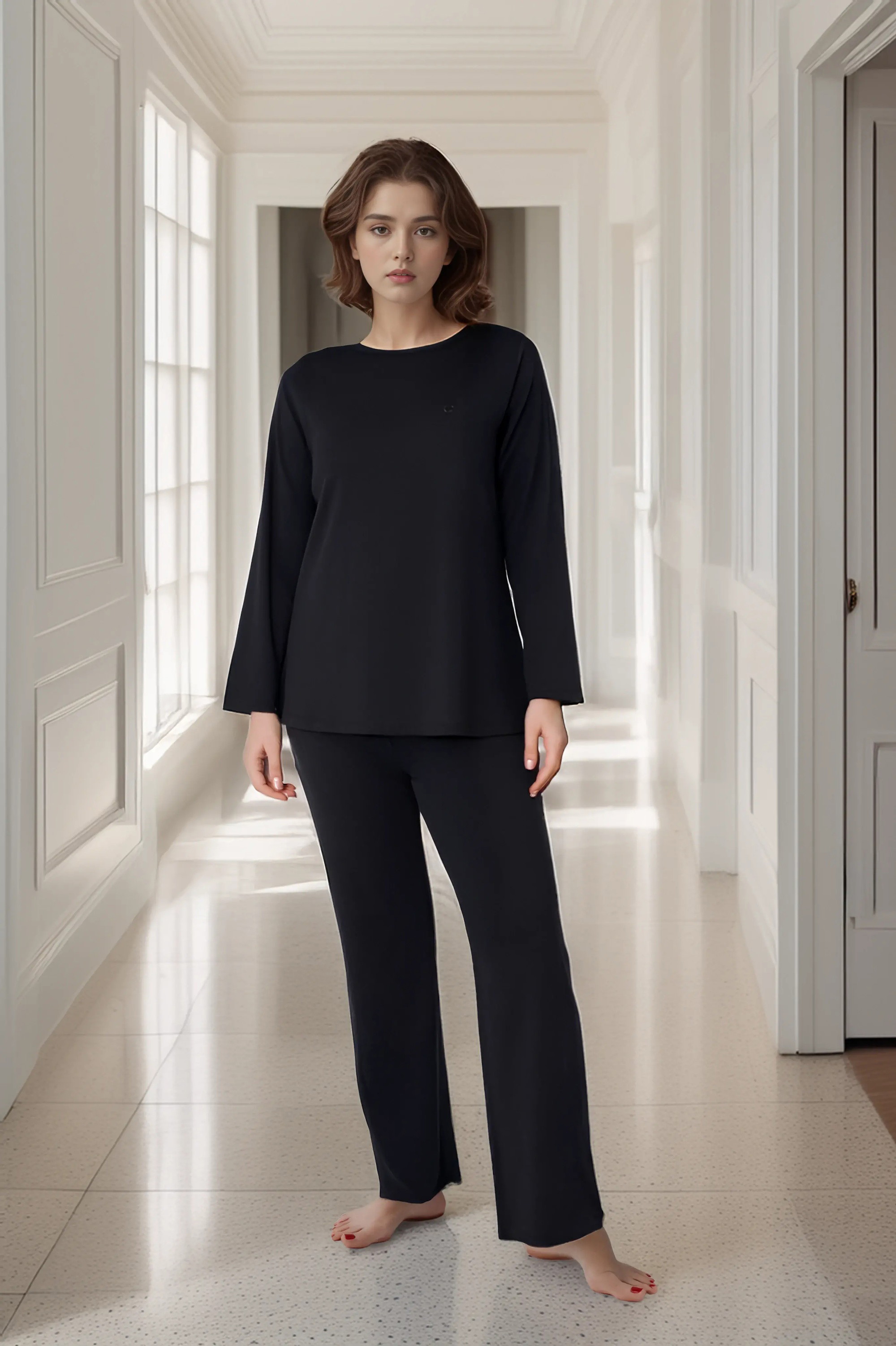 Kadın Modal Bisiklet Yaka Loose Takım Confeo C840-850