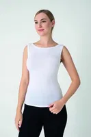 Kadın Modal Çıkma Kol T-shirt Confeo C801-031 Beyaz