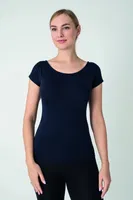 Kadın Modal Çıkma Kol T-shirt Confeo C801-031 Lacivert farklı açı