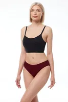 Kadın Modal Dar Kalıp Ara Bel Slip Külot Malabadi 187 Bordo görsel 4